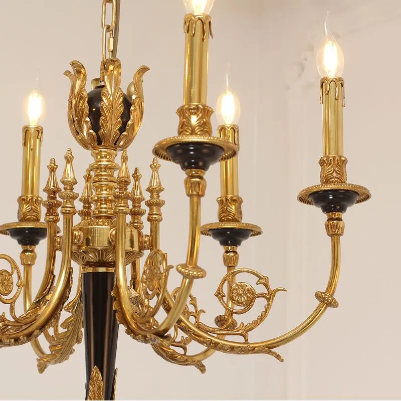 26X23 Inch 6 Lights Rococo Style Antique Copper Chandelier Small Black Bedroom Chandelier