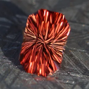 6.3ct Fiery Orange/Red/Yellow Tourmaline Octagon- Fantasy Cut - 13.2x8.6mm