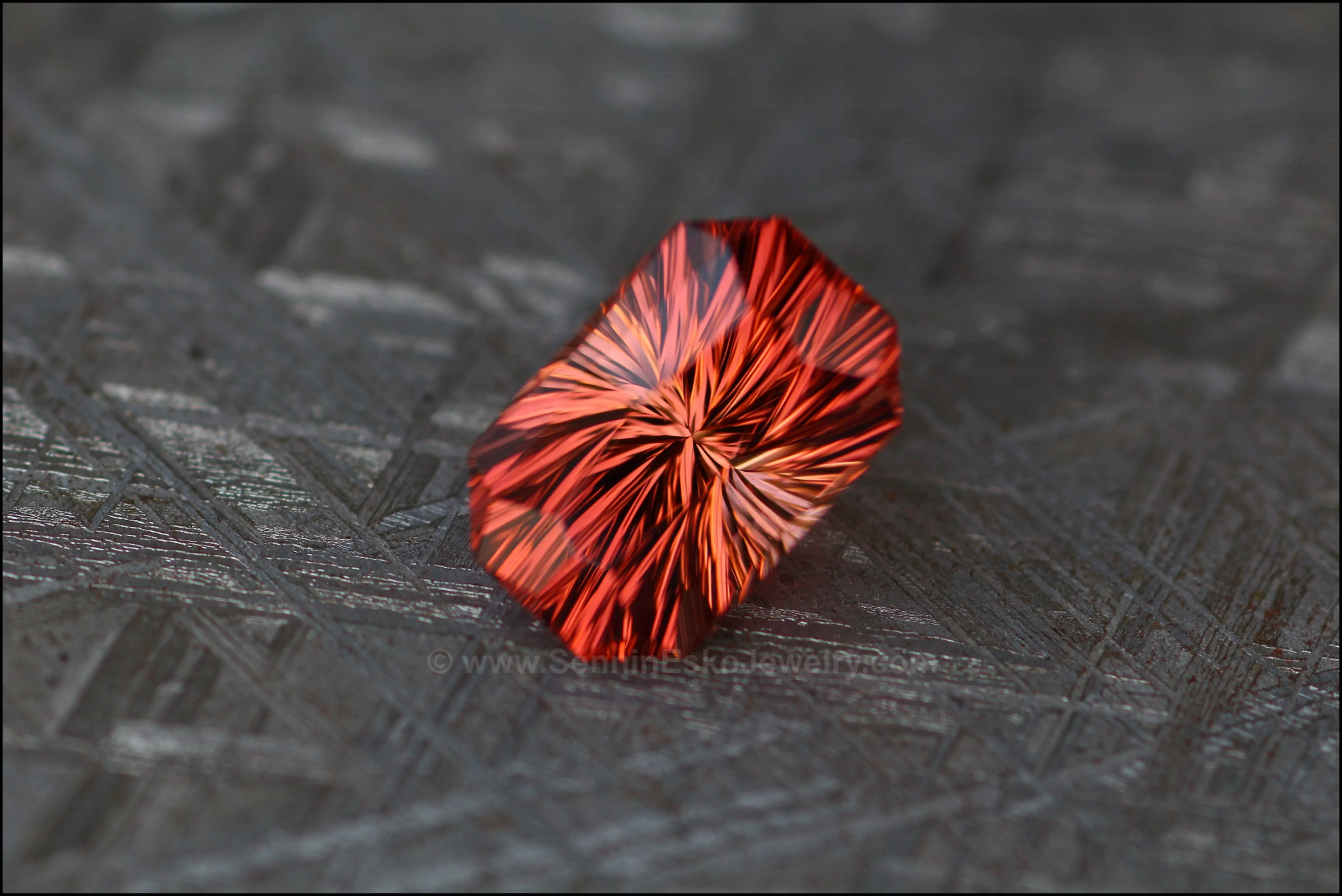 6.3ct Fiery Orange/Red/Yellow Tourmaline Octagon- Fantasy Cut - 13.2x8.6mm