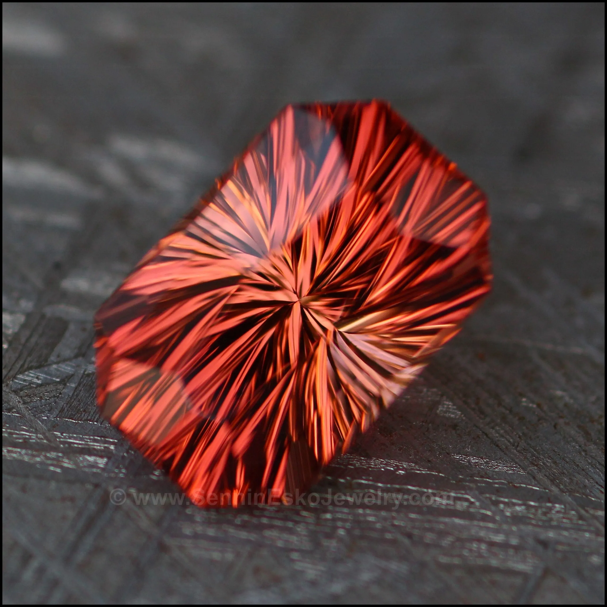 6.3ct Fiery Orange/Red/Yellow Tourmaline Octagon- Fantasy Cut - 13.2x8.6mm