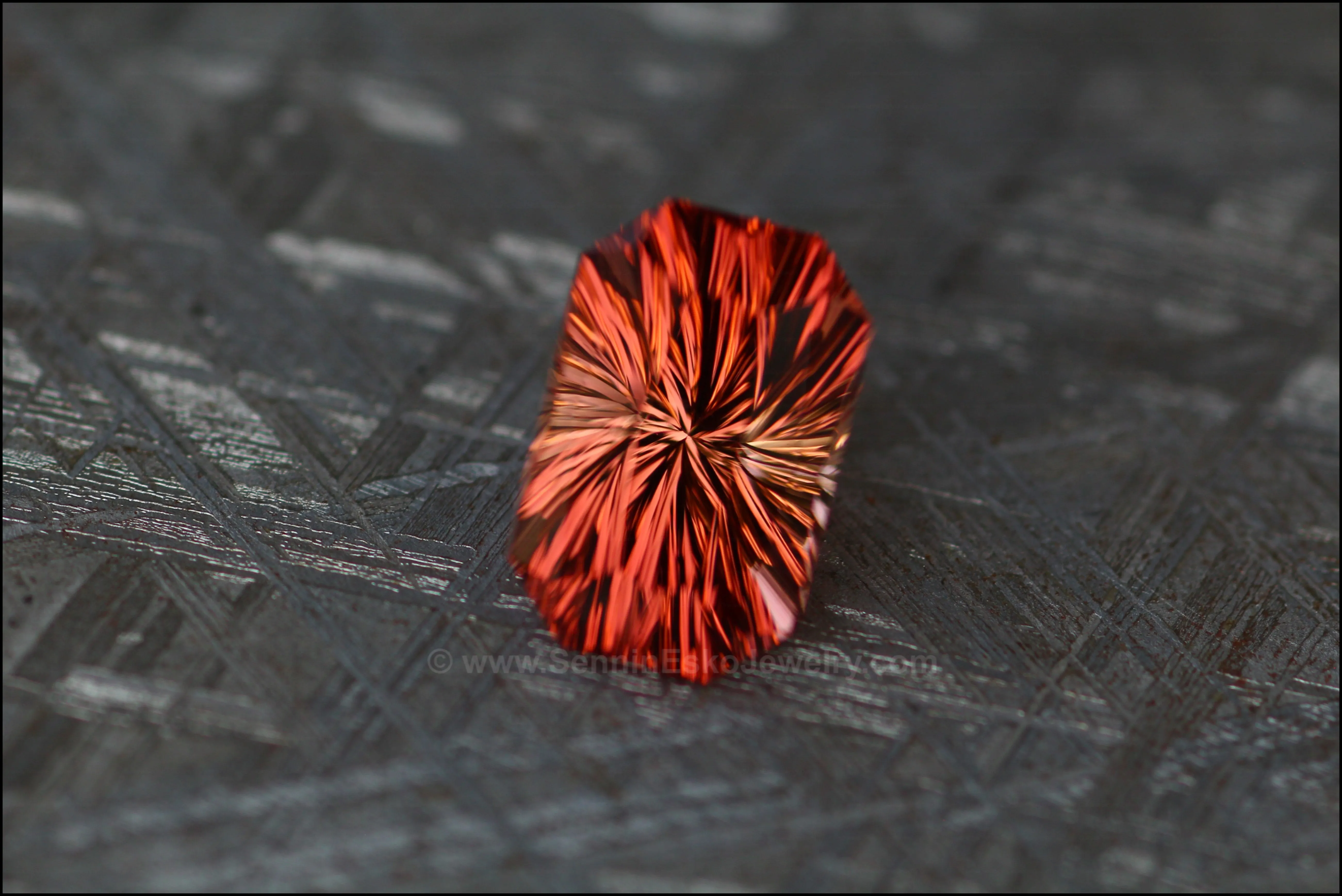 6.3ct Fiery Orange/Red/Yellow Tourmaline Octagon- Fantasy Cut - 13.2x8.6mm