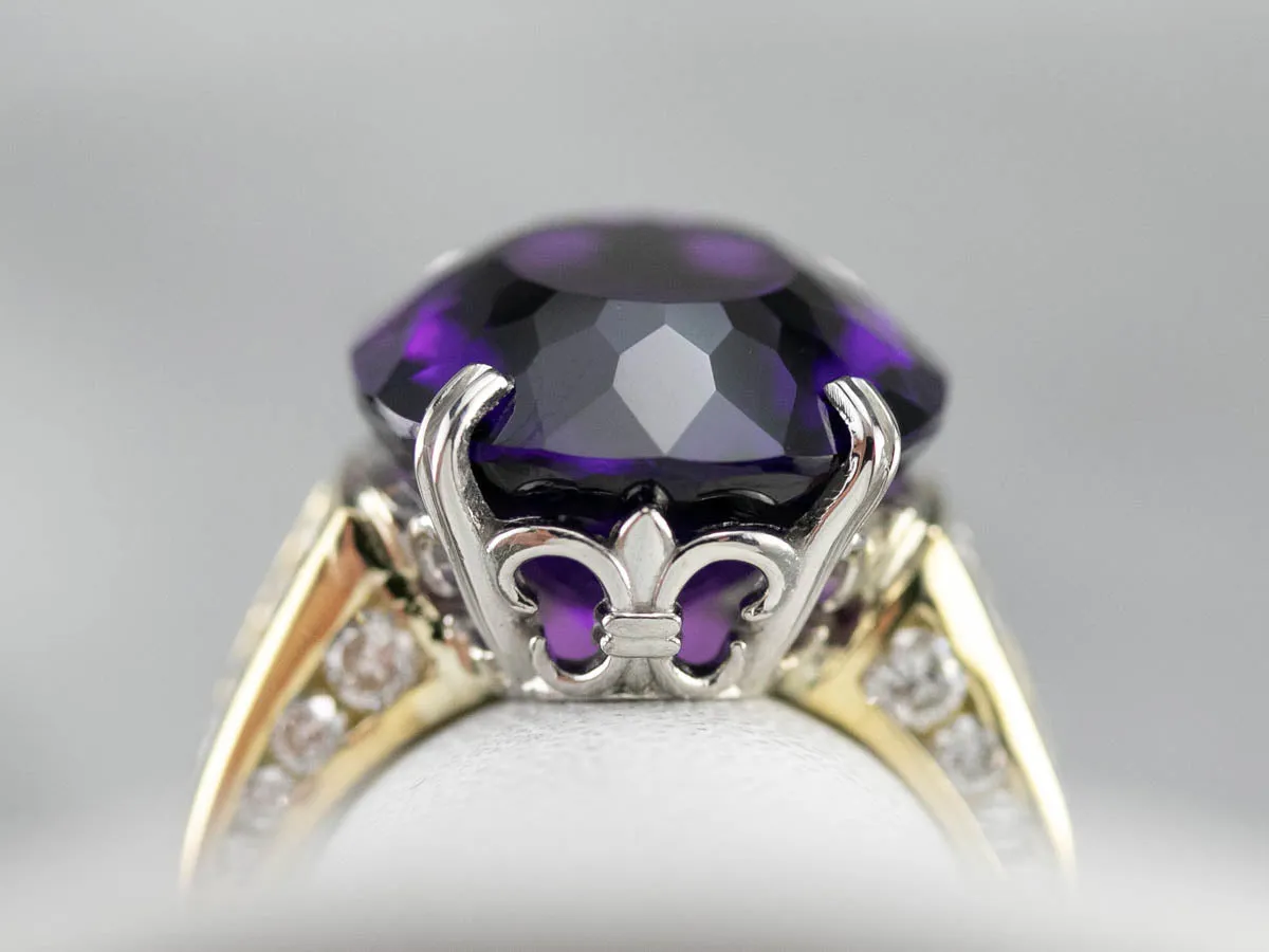 Amethyst and Diamond Cocktail Ring