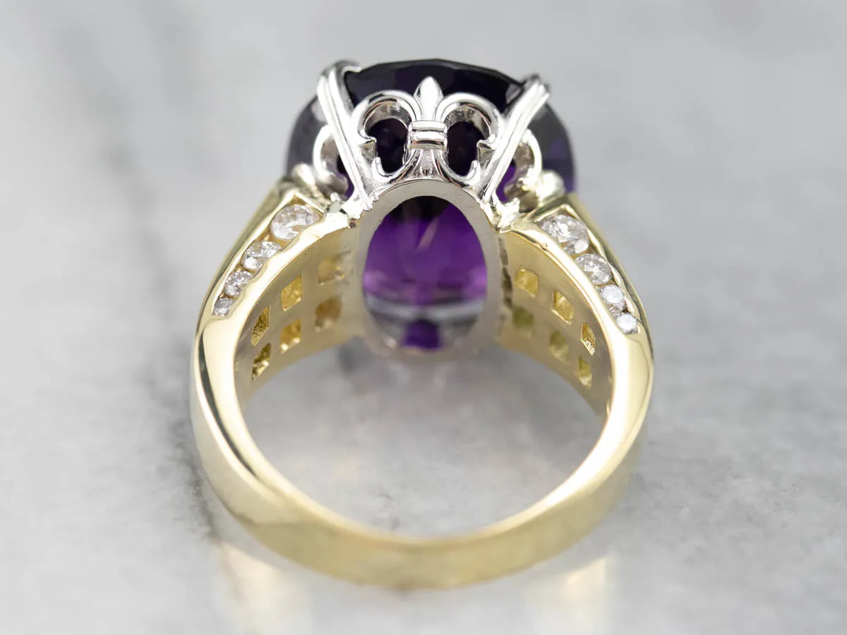 Amethyst and Diamond Cocktail Ring