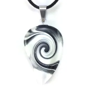 Black & White Mystic Wave Flow Pendant