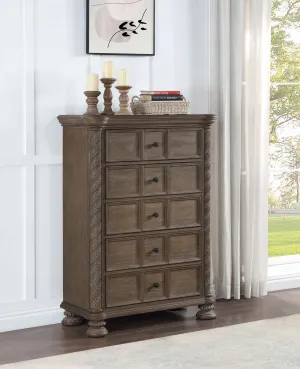 Emmett 5-Drawer Chest Walnut - Bedroom Storage Unit