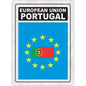 European Union Portugal Prismatic Hologram Car Decal Sticker