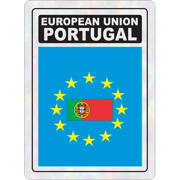 European Union Portugal Prismatic Hologram Car Decal Sticker