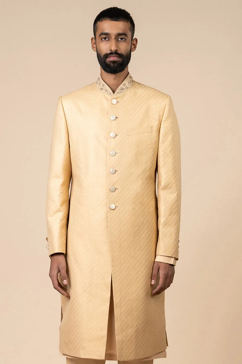 Gold Classic Brocade Sherwani