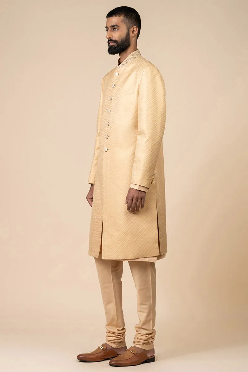 Gold Classic Brocade Sherwani