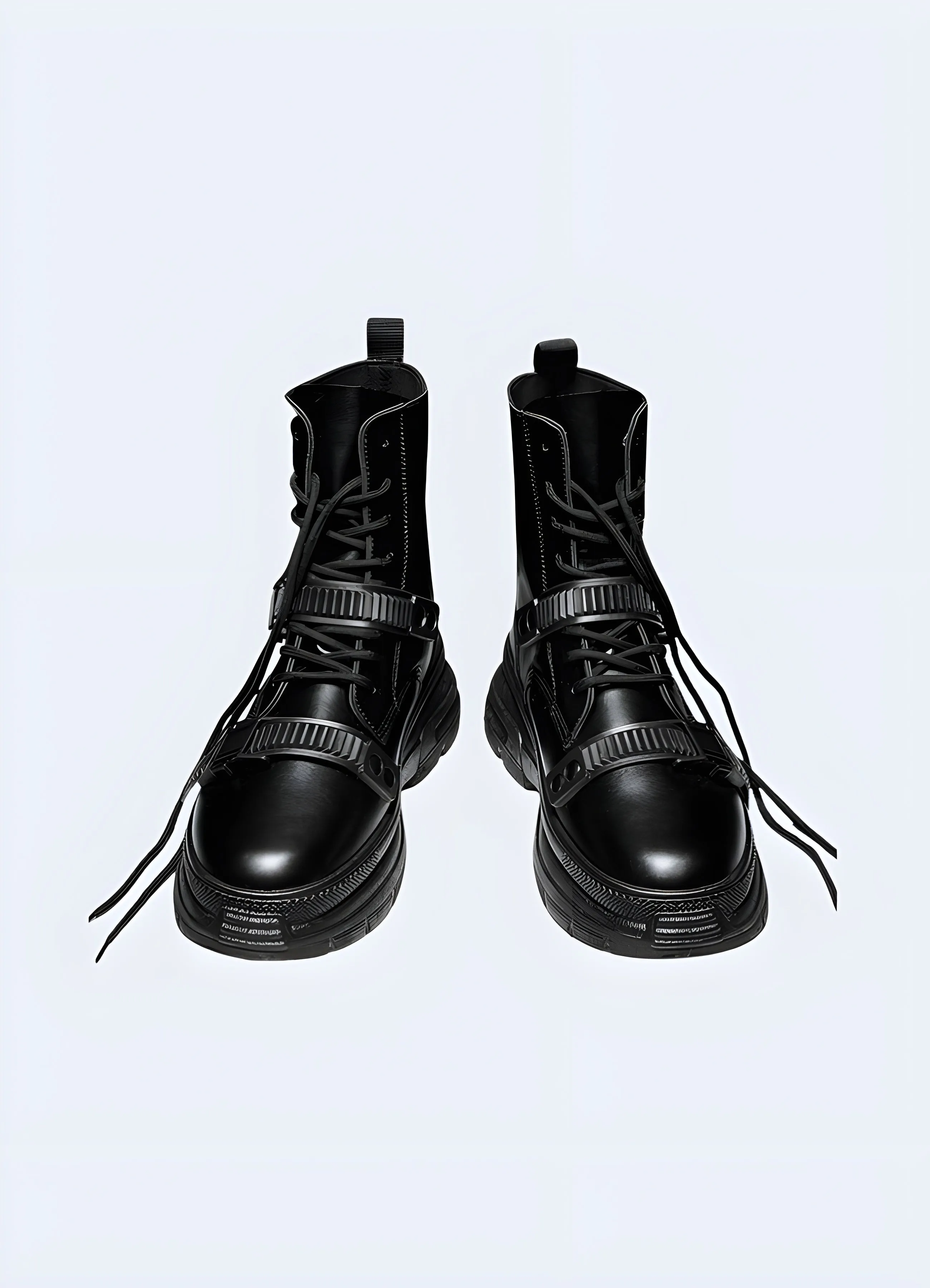 Goth Techwear Ankle Boots with fastener