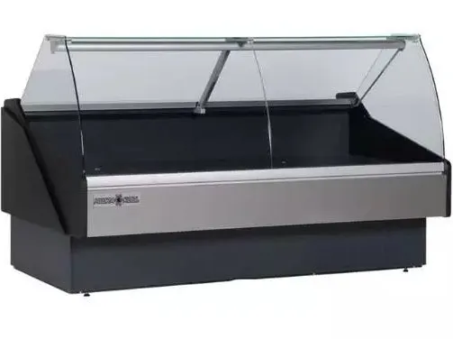 Hydra-Kool 117" Fresh Meats Curved Glass Refrigerated Deli Case - KFM-CG-120-S