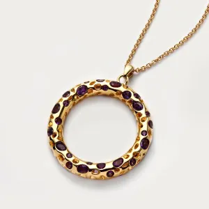 Lattice Loop Necklace with Amethyst