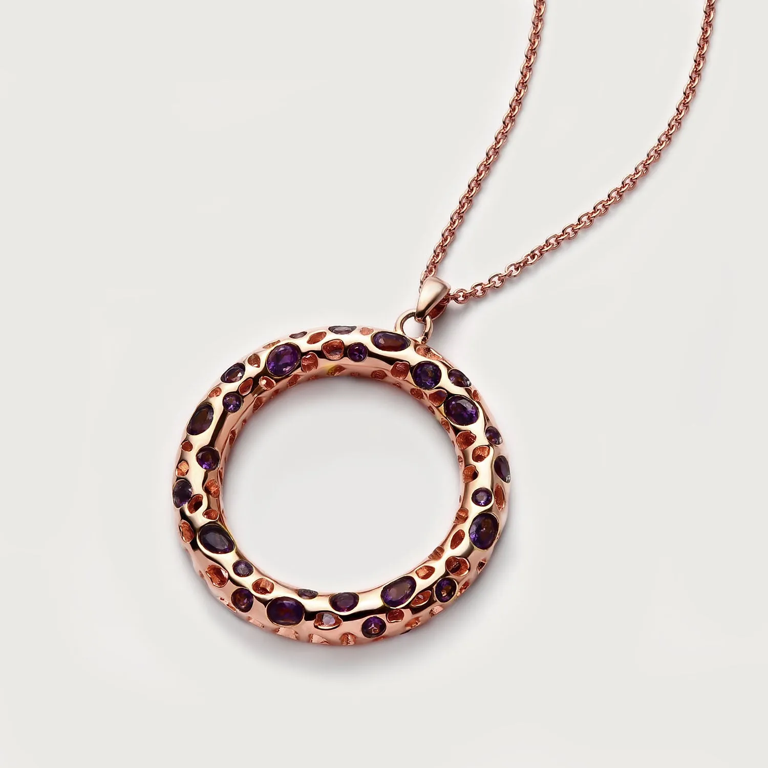 Lattice Loop Necklace with Amethyst