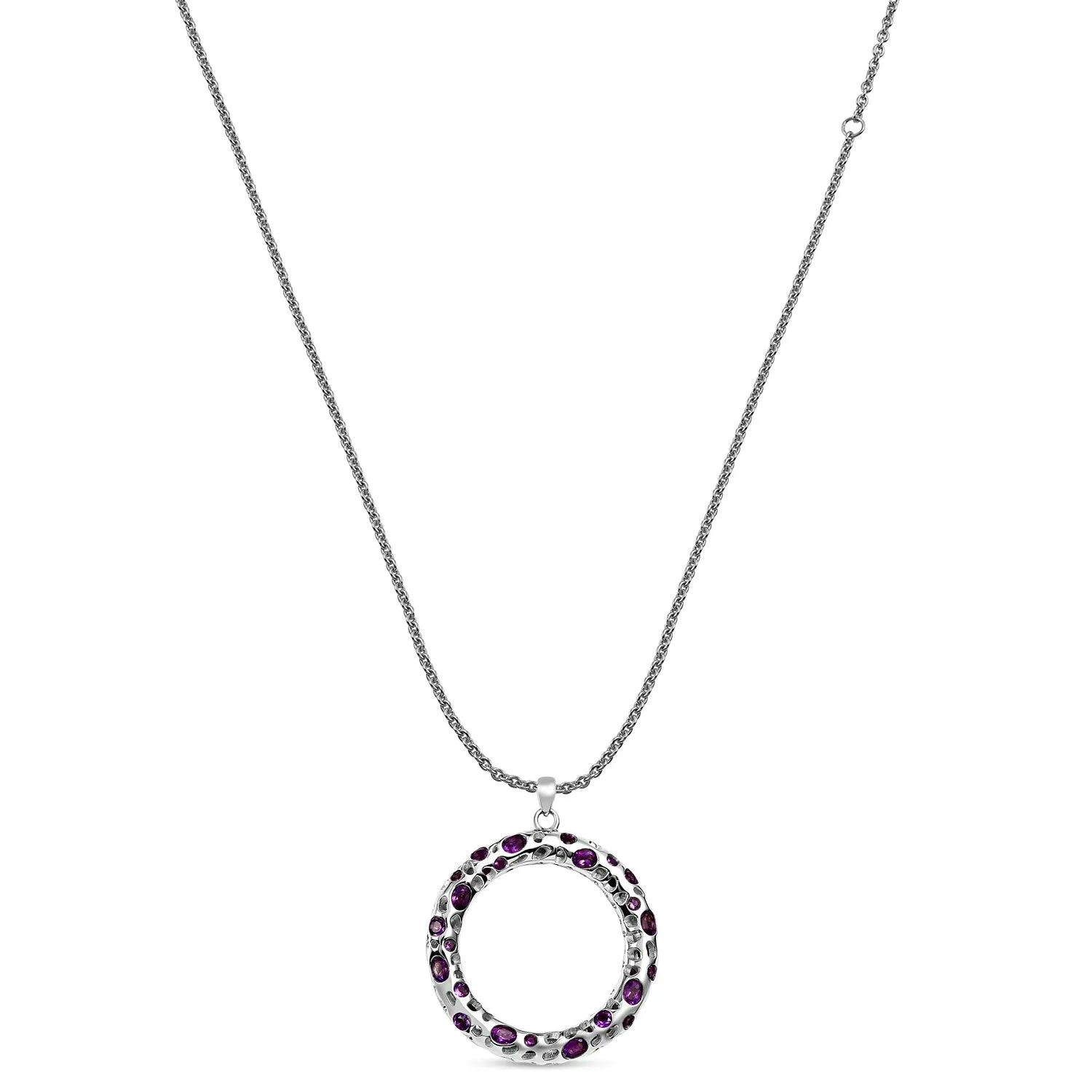 Lattice Loop Necklace with Amethyst