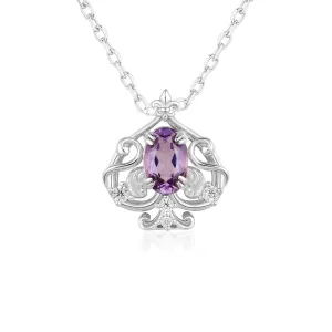 Leafy Spade Amethyst Necklace