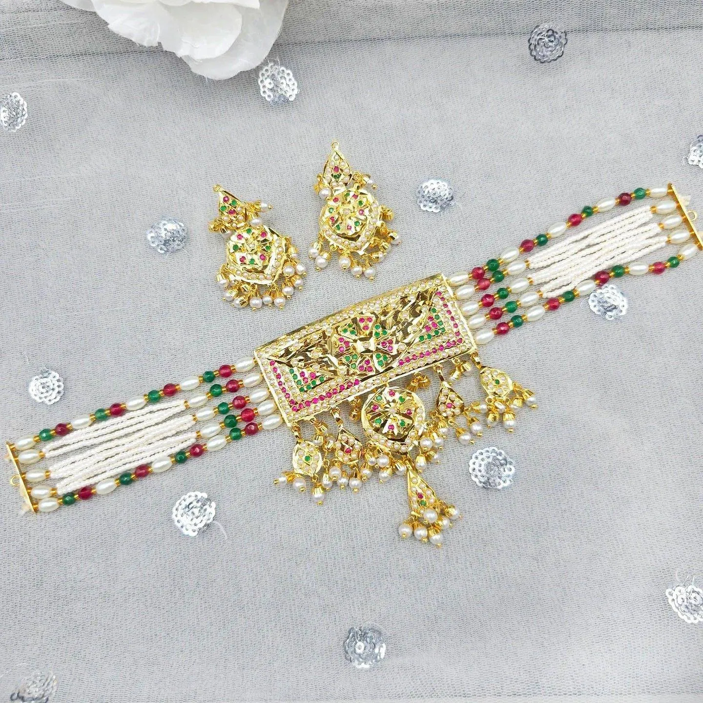 Mahira Premium Quality Jadau Nauratan Choker Set