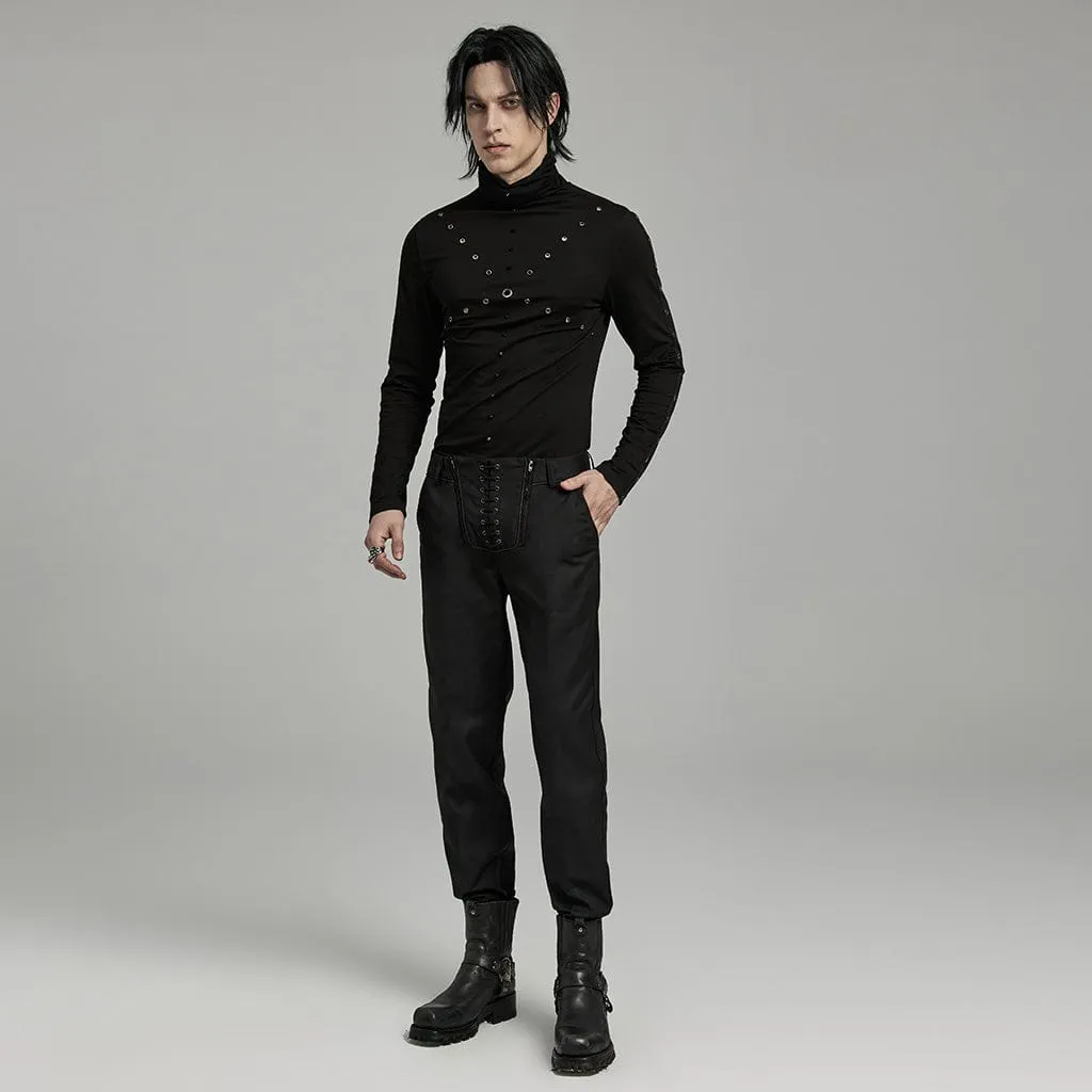 Men's Gothic Stitching Zipper Pants