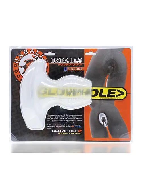 Oxballs Glowhole 2 Hollow Buttplug W-led Insert Large - Clear