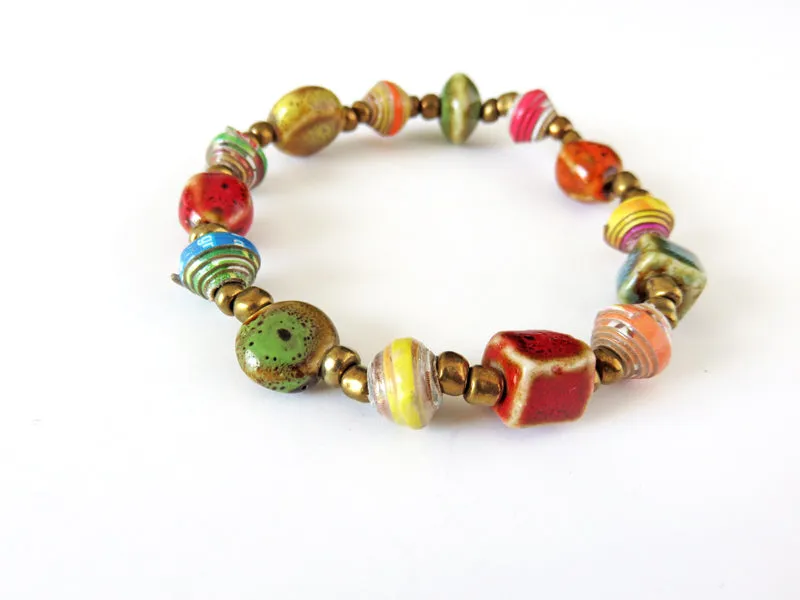 Paper Beads Bracelet | Multi | Mini