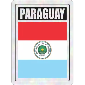 Paraguay Prismatic Hologram Car Decal Sticker