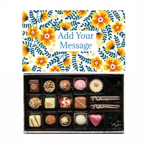 Personalised Chocolate Gift Box | 16 Box | Yellow Flowers