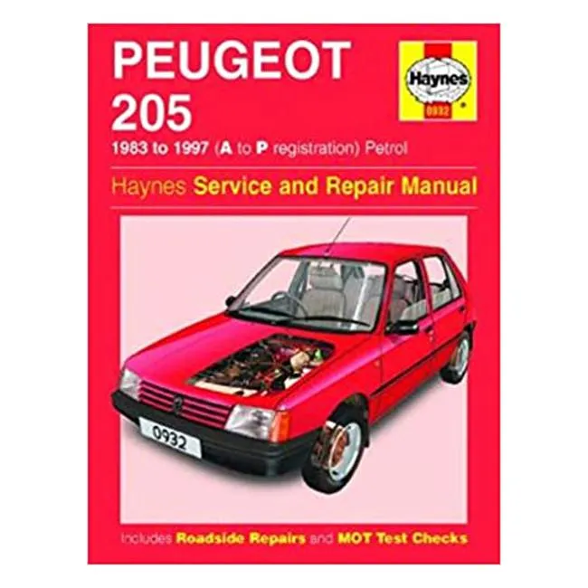 Peugeot 205 1983-1997 Repair Manual - Haynes