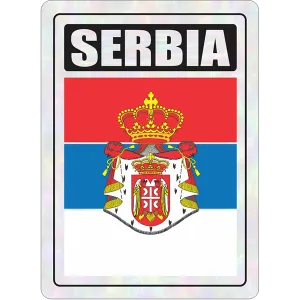 Serbia Prismatic Hologram Car Decal Sticker