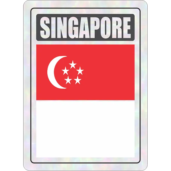 Singapore Prismatic Hologram Car Decal Sticker