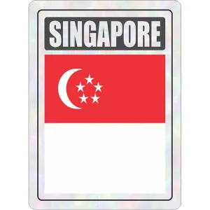 Singapore Prismatic Hologram Car Decal Sticker