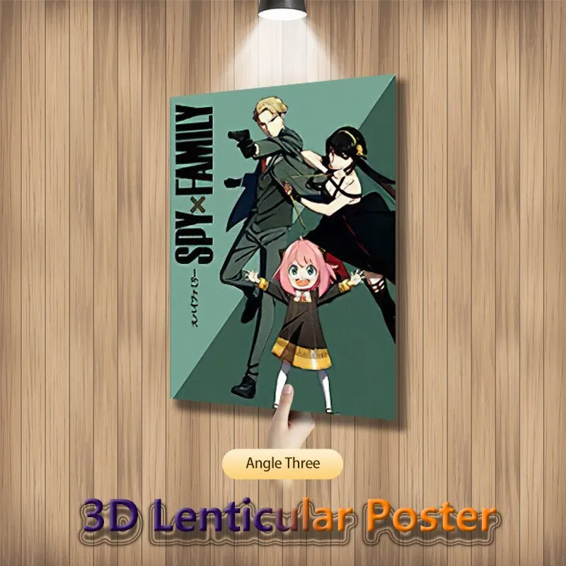 Spy X Family Anya Loid Forger Yor Forger Illusion Flip Image, Hologram Motion Lenticular Anime Poster (40x30 Cms)