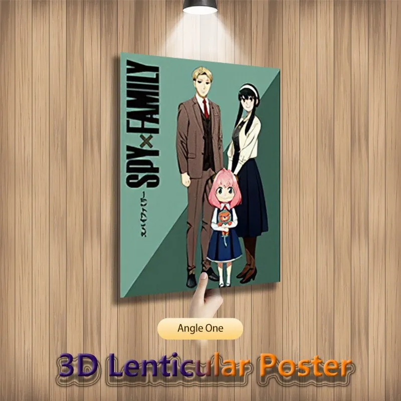 Spy X Family Anya Loid Forger Yor Forger Illusion Flip Image, Hologram Motion Lenticular Anime Poster (40x30 Cms)