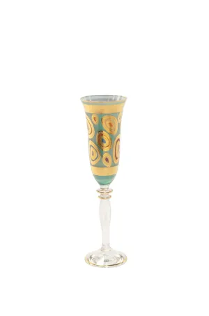 Vietri Regalia Aqua Champagne Flute