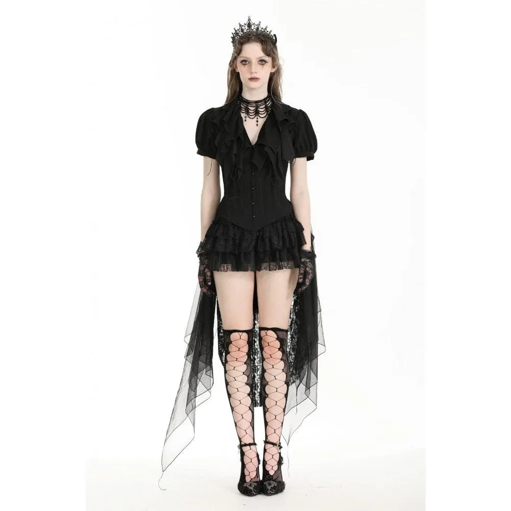 Women's Gothic Irregular Lace Bustle Skirt