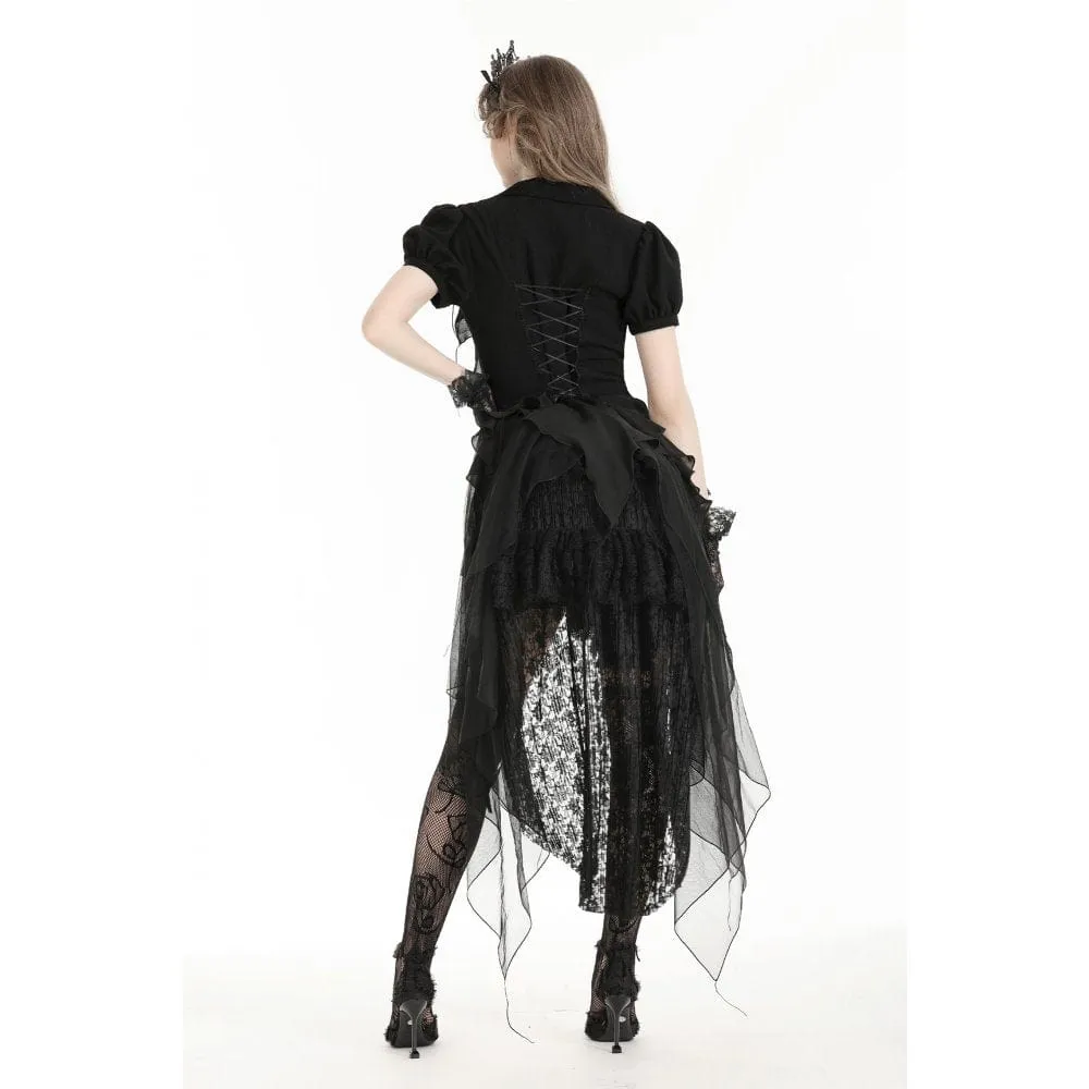 Women's Gothic Irregular Lace Bustle Skirt